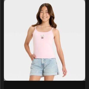 art class Light Pink Cat Graphic Camisole